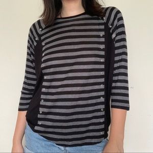 Michael Kors Black and Grey Long Sleeve Shirt